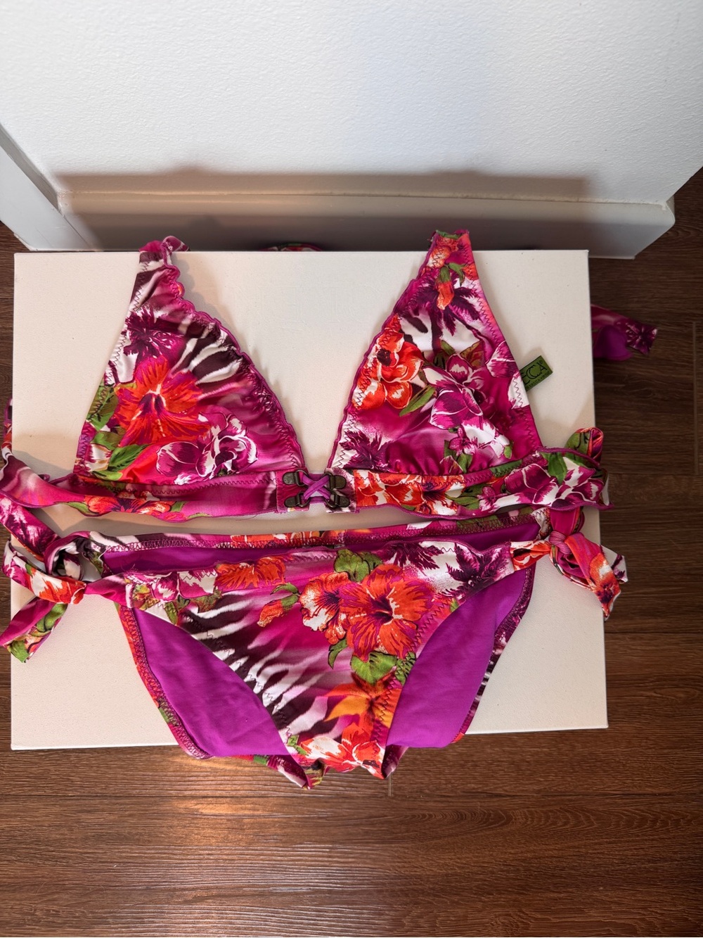 BECCA Pink Floral Tropical Girls' Bikini Set